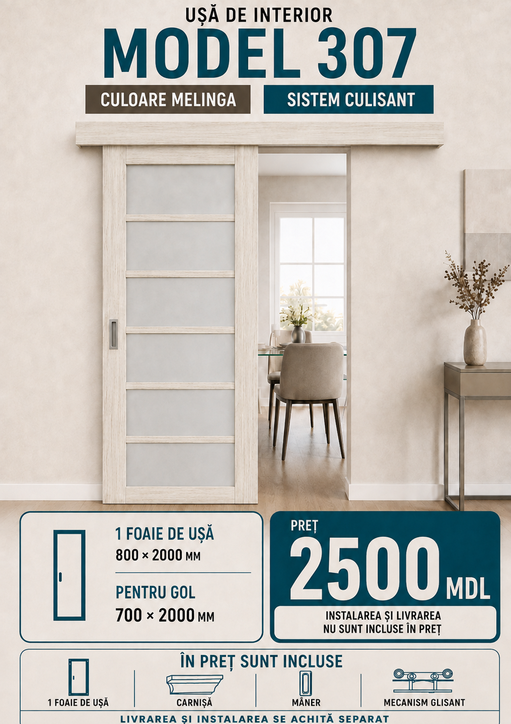 307 Melinga cu sticla - Uși Chișinău