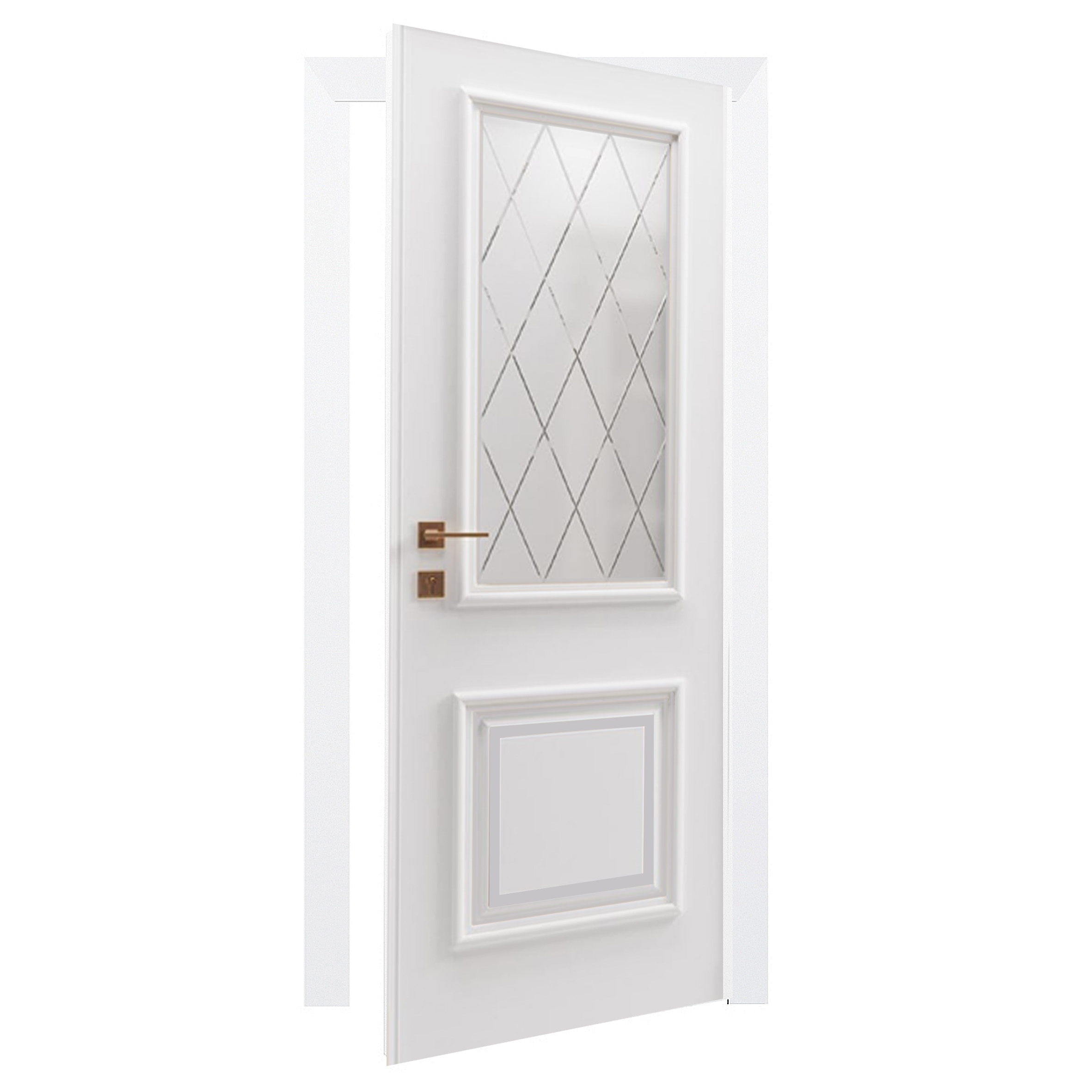 SIENA LAURA alb mat cu sticlă - Uși Chișinău